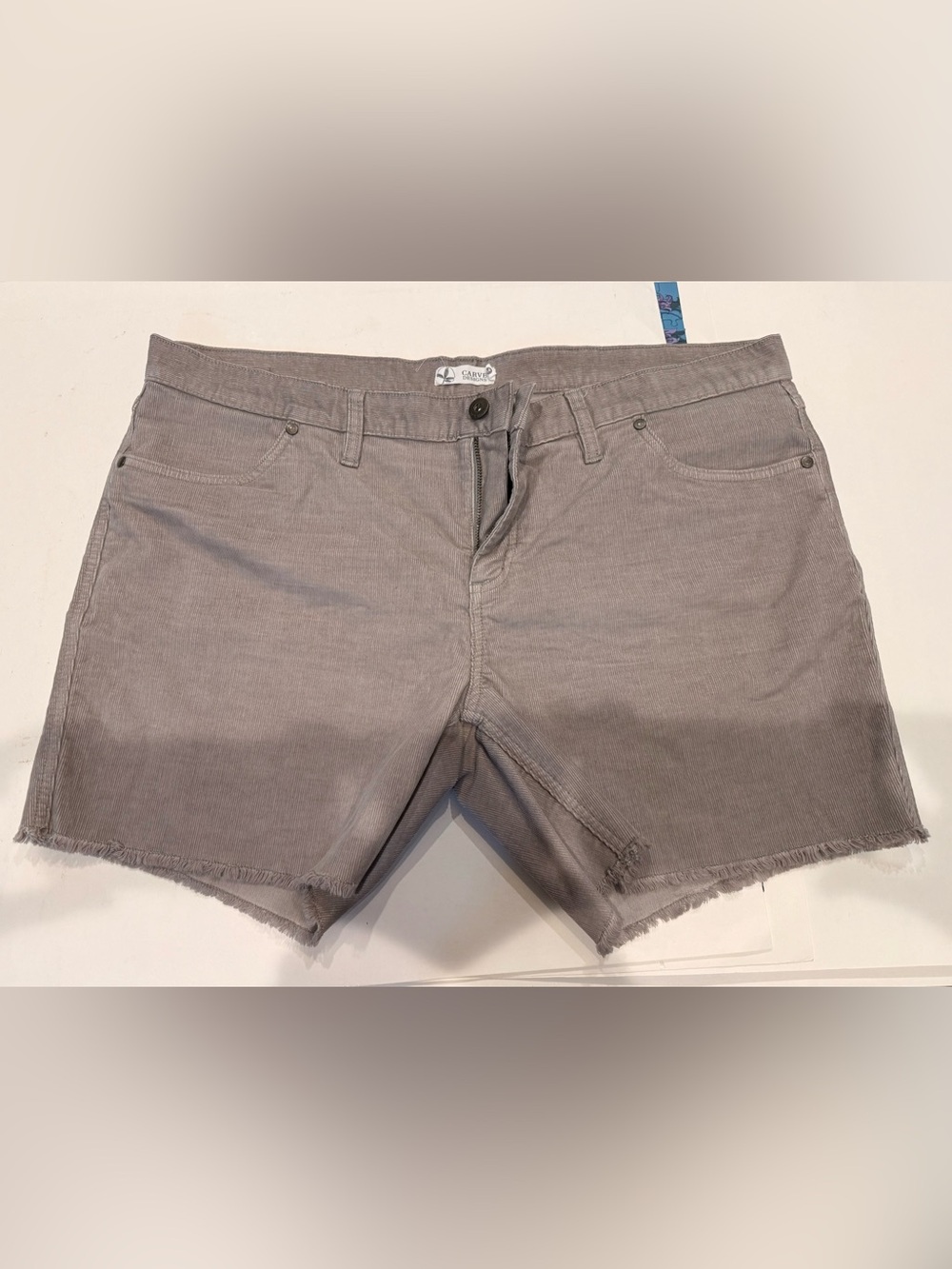 Light Taupe/Gray Cutoff Corduroy Shorts